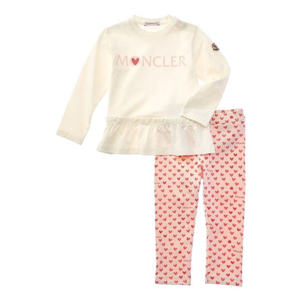 Moncler Girls  2Pc Top & Legging Set, Beige